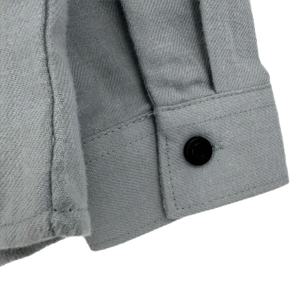 Hurley Boys’ Long Sleeve Button Down Flannel Shirt Size 6 Gray
